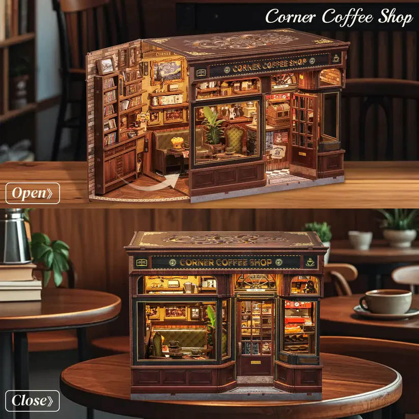 corner coffee shop miniature diy 10