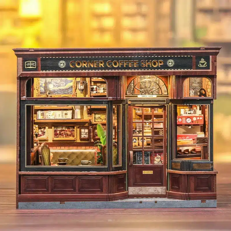 corner coffee shop miniature diy 3