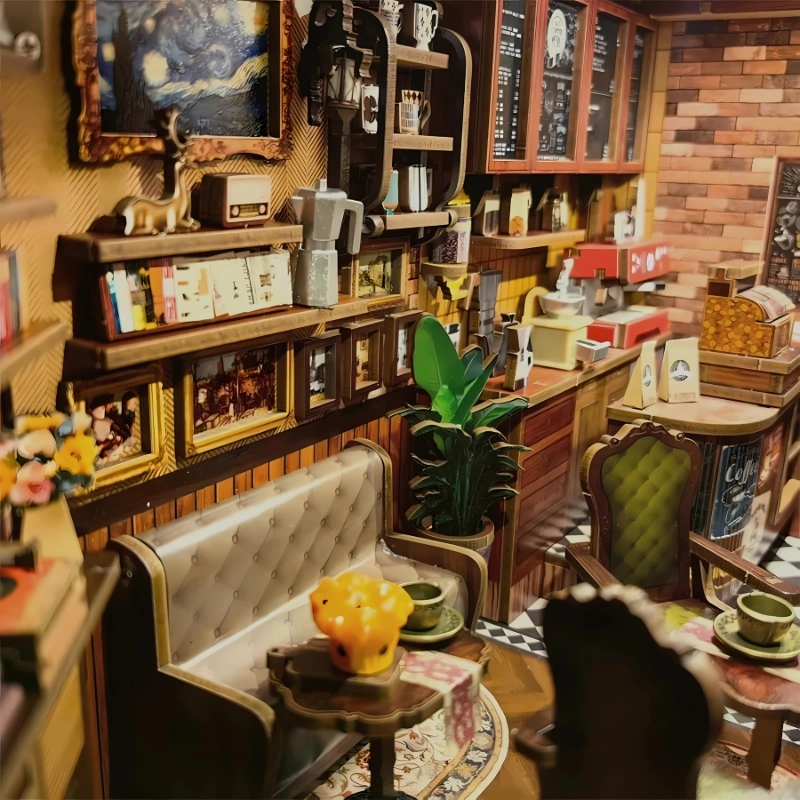corner coffee shop miniature diy 8